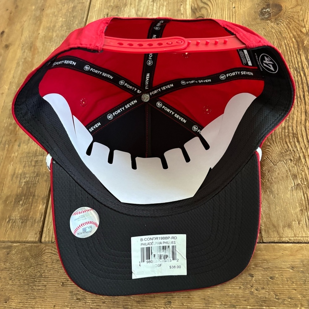 NWT Philadelphia Phillies MLB '47 Brand Red Script Rope Hitch Adjustable Hat - Picture 5 of 8